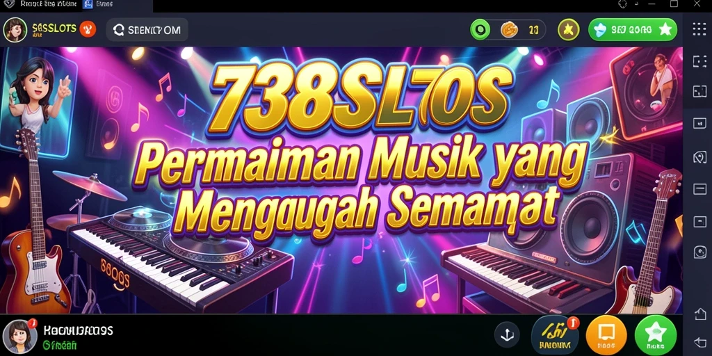 Tampilan gameplay 738SLOTS yang penuh musik dan keseruan.
