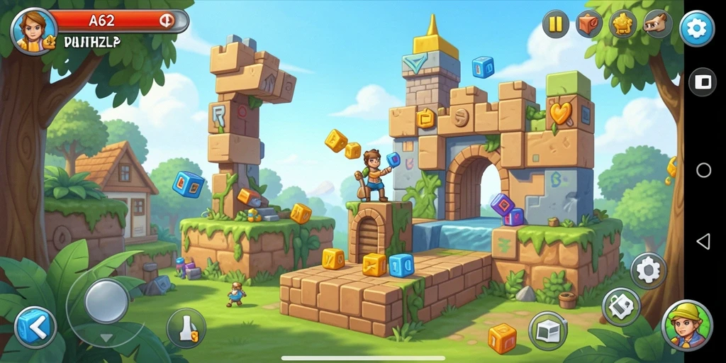 Screenshot menampilkan gameplay seru dan tantangan puzzle di AA62.