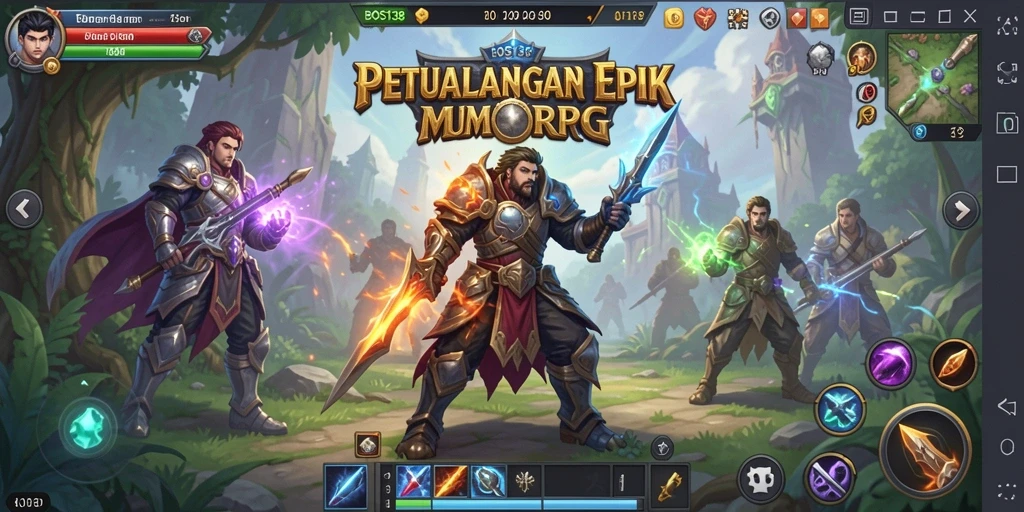 Tampilan gameplay <strong>BOS138</strong> yang menakjubkan dengan aksi seru di dunia MMORPG.