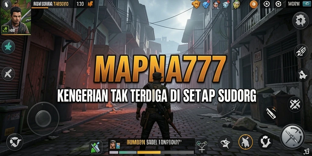 Screenshot utama MAPNA777 menampilkan karakter dalam suasana mencekam dan gelap.