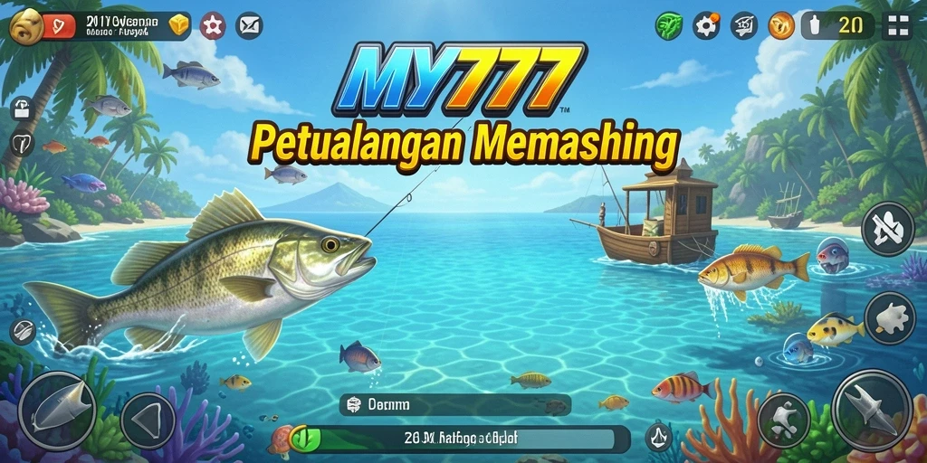 Tampilan gameplay <strong>MY777</strong> dengan aksi memancing yang menarik.