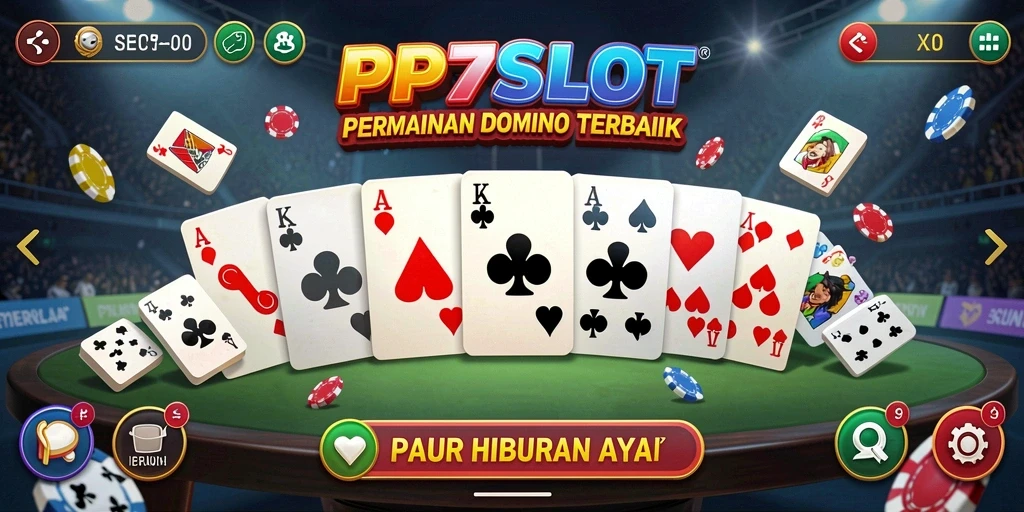 Screenshot utama PP7SLOT menampilkan keseruan bermain Domino dengan teman.