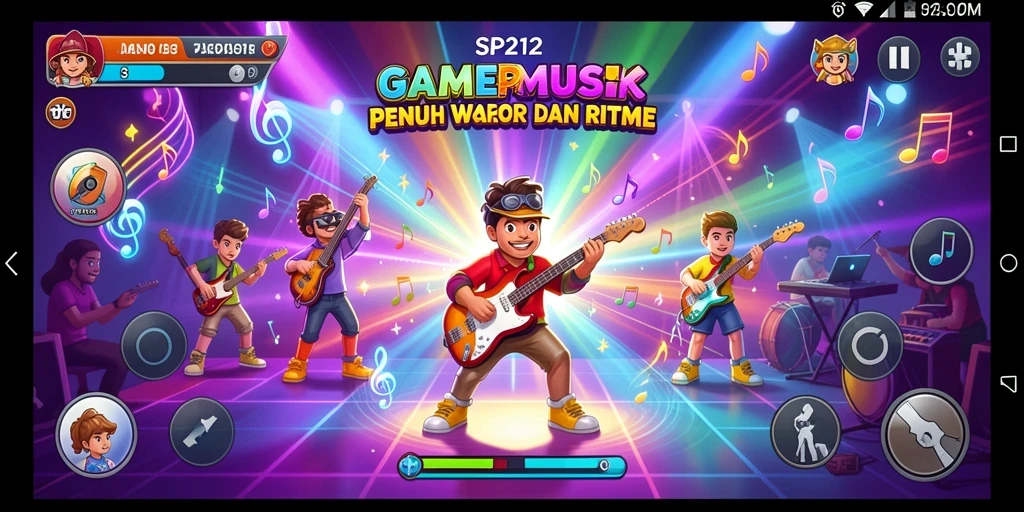 Tampilan screenshot SP212 yang menampilkan serunya gameplay musik.