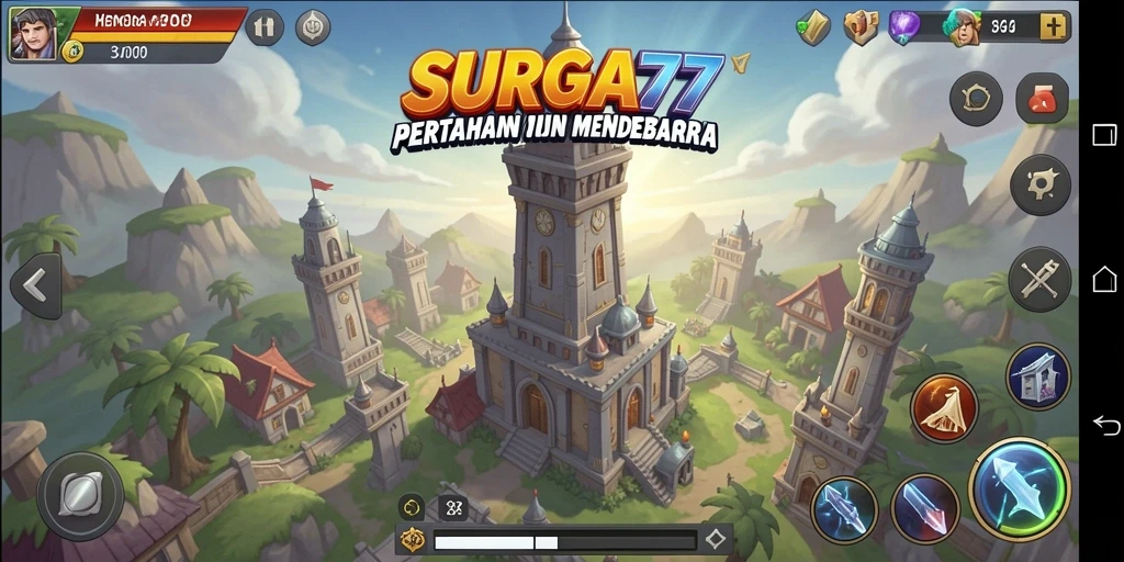 Gameplay Tower Defense yang intens dan strategis di SURGA77.